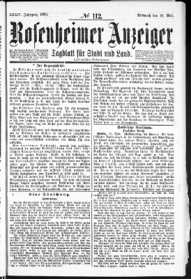 Rosenheimer Anzeiger Mittwoch 16. Mai 1888