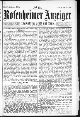 Rosenheimer Anzeiger Freitag 18. Mai 1888