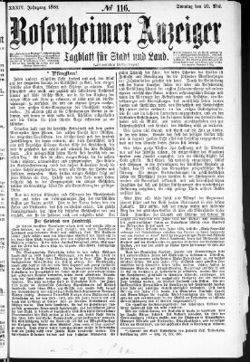 Rosenheimer Anzeiger Sonntag 20. Mai 1888