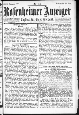 Rosenheimer Anzeiger Mittwoch 23. Mai 1888