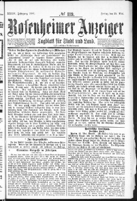 Rosenheimer Anzeiger Freitag 25. Mai 1888