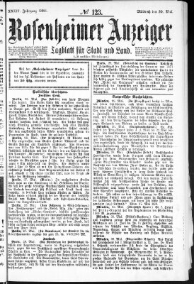 Rosenheimer Anzeiger Mittwoch 30. Mai 1888