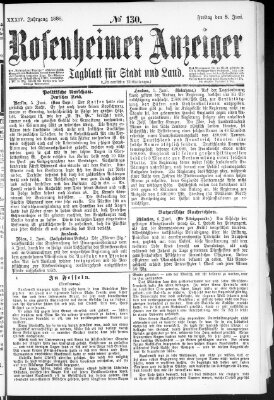 Rosenheimer Anzeiger Freitag 8. Juni 1888