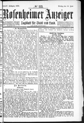 Rosenheimer Anzeiger Dienstag 12. Juni 1888