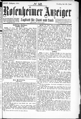 Rosenheimer Anzeiger Samstag 23. Juni 1888