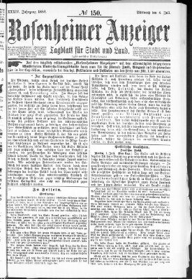 Rosenheimer Anzeiger Mittwoch 4. Juli 1888