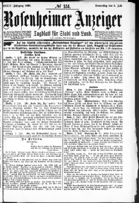 Rosenheimer Anzeiger Donnerstag 5. Juli 1888