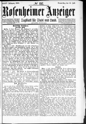 Rosenheimer Anzeiger Donnerstag 12. Juli 1888