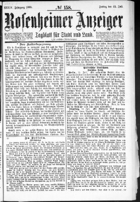 Rosenheimer Anzeiger Freitag 13. Juli 1888