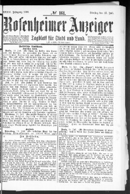 Rosenheimer Anzeiger Dienstag 17. Juli 1888