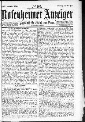 Rosenheimer Anzeiger Sonntag 22. Juli 1888