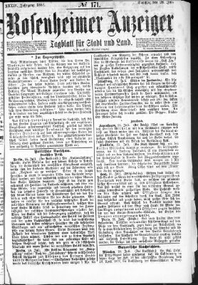 Rosenheimer Anzeiger Samstag 28. Juli 1888