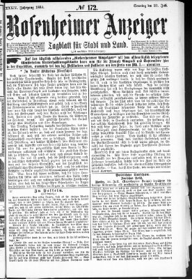 Rosenheimer Anzeiger Sonntag 29. Juli 1888