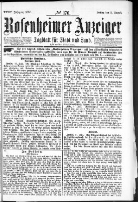 Rosenheimer Anzeiger Freitag 3. August 1888