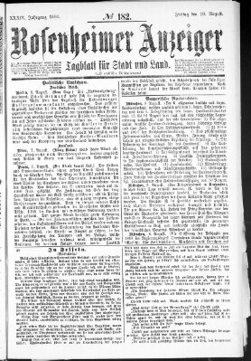 Rosenheimer Anzeiger Freitag 10. August 1888