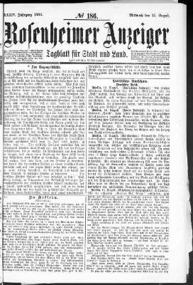 Rosenheimer Anzeiger Mittwoch 15. August 1888