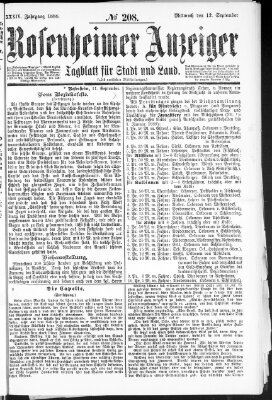 Rosenheimer Anzeiger Mittwoch 12. September 1888