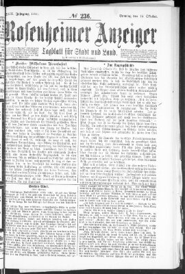 Rosenheimer Anzeiger Sonntag 14. Oktober 1888