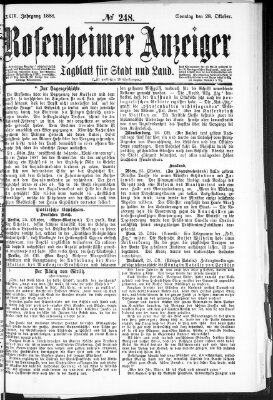 Rosenheimer Anzeiger Sonntag 28. Oktober 1888