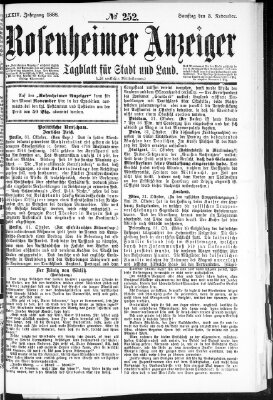 Rosenheimer Anzeiger Samstag 3. November 1888