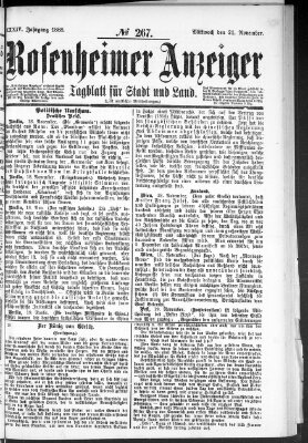 Rosenheimer Anzeiger Mittwoch 21. November 1888