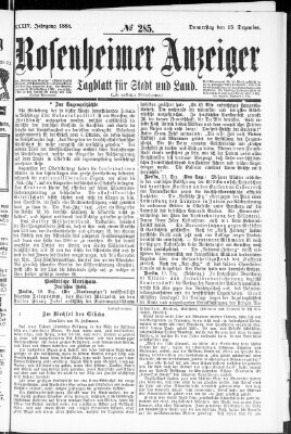 Rosenheimer Anzeiger Donnerstag 13. Dezember 1888