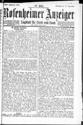 Rosenheimer Anzeiger Sonntag 16. Dezember 1888