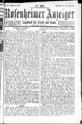 Rosenheimer Anzeiger Mittwoch 19. Dezember 1888