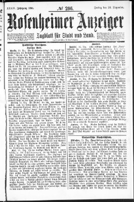 Rosenheimer Anzeiger Freitag 28. Dezember 1888