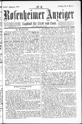 Rosenheimer Anzeiger Dienstag 8. Januar 1889