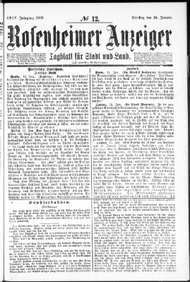 Rosenheimer Anzeiger Dienstag 15. Januar 1889