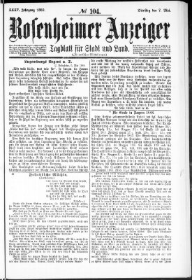 Rosenheimer Anzeiger Dienstag 7. Mai 1889