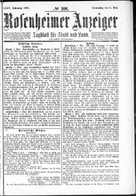 Rosenheimer Anzeiger Donnerstag 9. Mai 1889