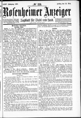 Rosenheimer Anzeiger Freitag 24. Mai 1889