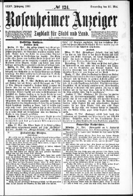 Rosenheimer Anzeiger Donnerstag 30. Mai 1889