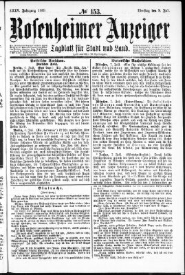 Rosenheimer Anzeiger Dienstag 9. Juli 1889