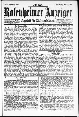 Rosenheimer Anzeiger Donnerstag 11. Juli 1889