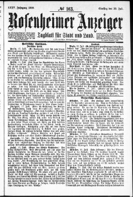 Rosenheimer Anzeiger Samstag 20. Juli 1889