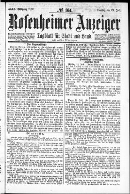 Rosenheimer Anzeiger Sonntag 21. Juli 1889