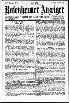 Rosenheimer Anzeiger Samstag 27. Juli 1889