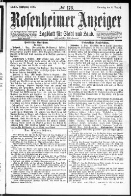 Rosenheimer Anzeiger Sonntag 4. August 1889