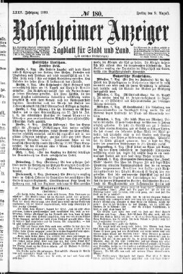 Rosenheimer Anzeiger Freitag 9. August 1889