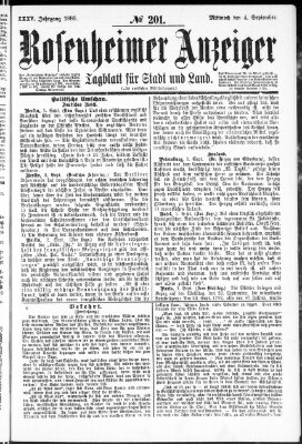 Rosenheimer Anzeiger Mittwoch 4. September 1889