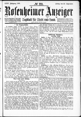 Rosenheimer Anzeiger Freitag 27. September 1889