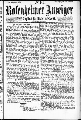 Rosenheimer Anzeiger Donnerstag 24. Oktober 1889