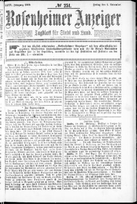 Rosenheimer Anzeiger Freitag 1. November 1889