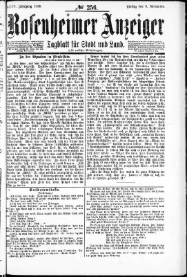 Rosenheimer Anzeiger Freitag 8. November 1889