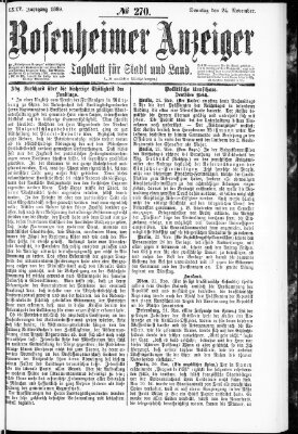 Rosenheimer Anzeiger Sonntag 24. November 1889