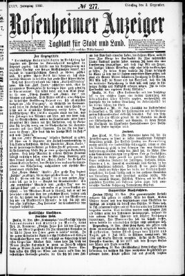 Rosenheimer Anzeiger Dienstag 3. Dezember 1889