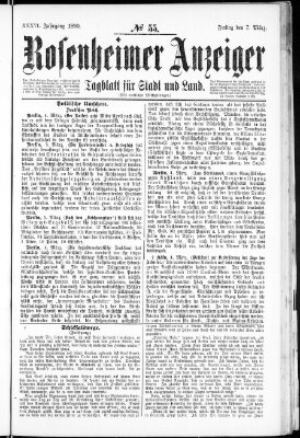 Rosenheimer Anzeiger Freitag 7. März 1890